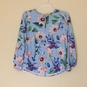 H&M Blue Floral Long Sleeve Blouse 💙